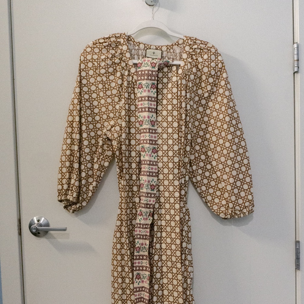 Tuckernuck Birch Cane Border Lyles Dress: Size Extra-Large (XL)